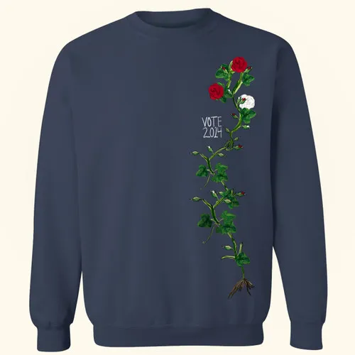 Jonathan Cohen Floral Vote 2024 Crewneck Sweatshirt-Harris Walz Sweatshirt